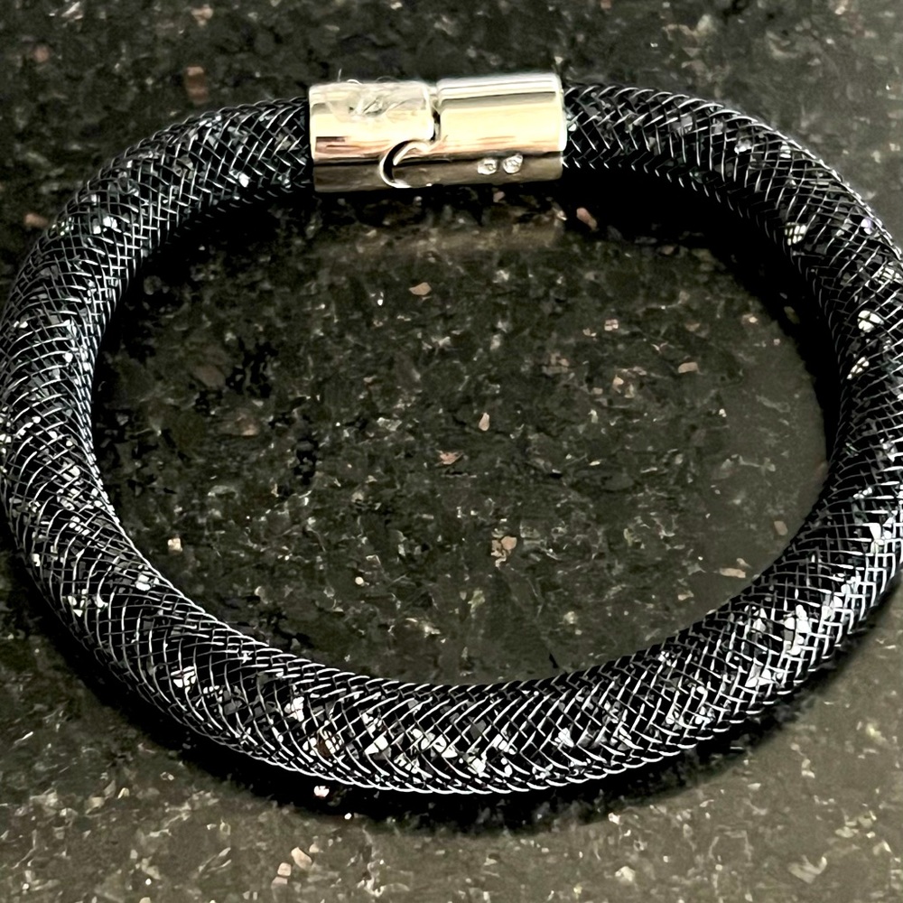 Swarovski black mesh bracelet